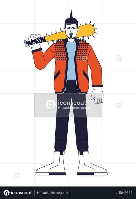 Angry rebel man  Illustration