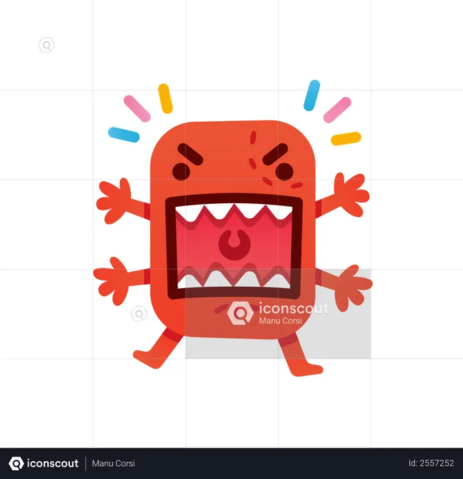 Angry Red Monster  Illustration