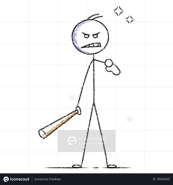 Angry Stick man  Illustration