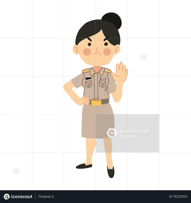 Angry Teacher with No Hand Gesture  Illustration