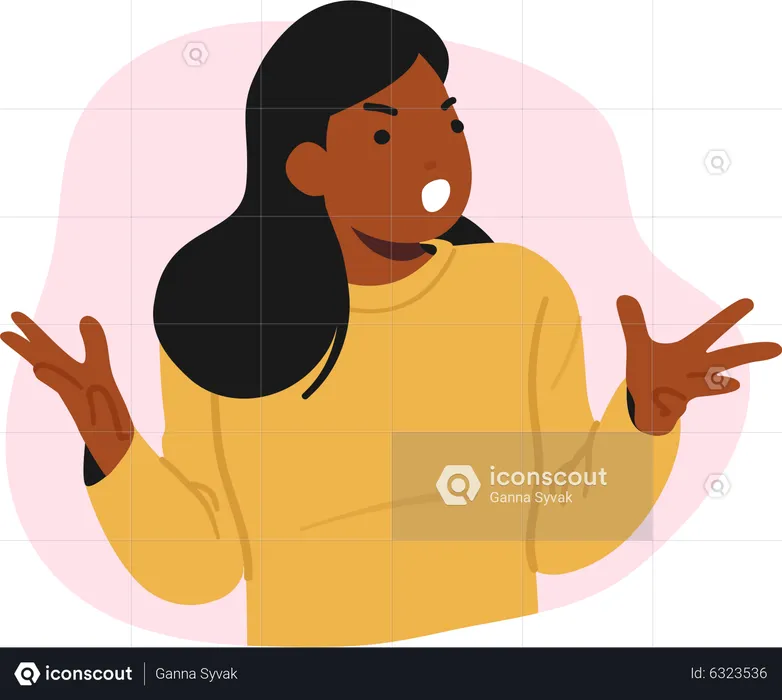 Angry woman Yelling  Illustration