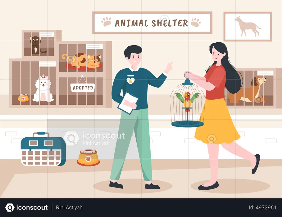Animal adoption  Illustration