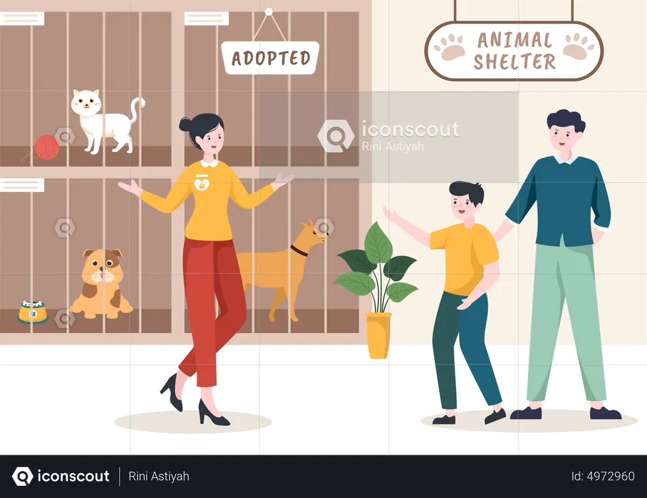 Animal adoption center  Illustration