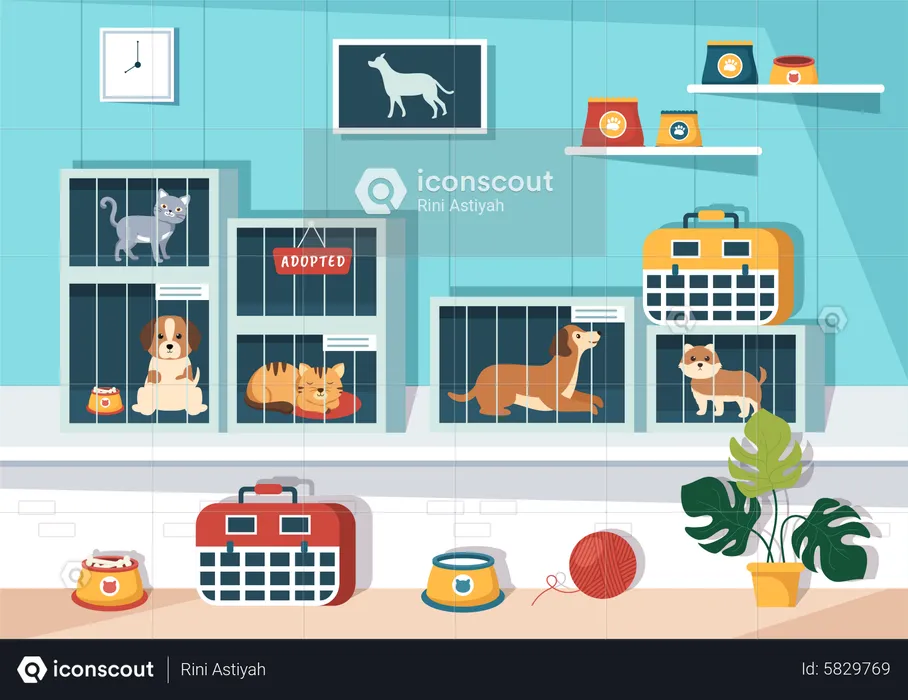 Animal Shelter  Illustration