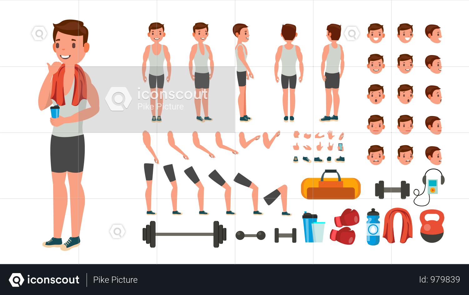 Download Premium Animated Athlete Character Creation Set ...