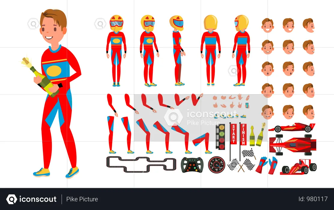 Animated Character Creation Set  Illustration