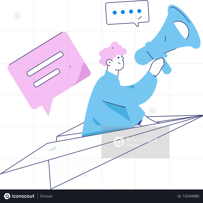 Employé masculin travaillant sur l'annonce du planning  Illustration