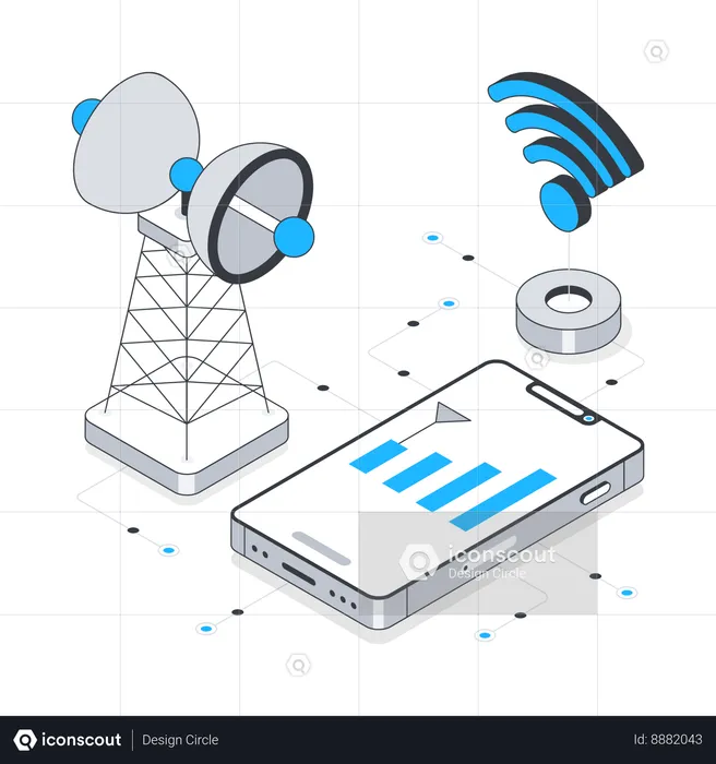 Antena Signal and mobile  Illustration