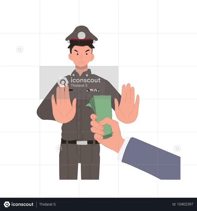 Anti Corruption law applied on police  Illustration