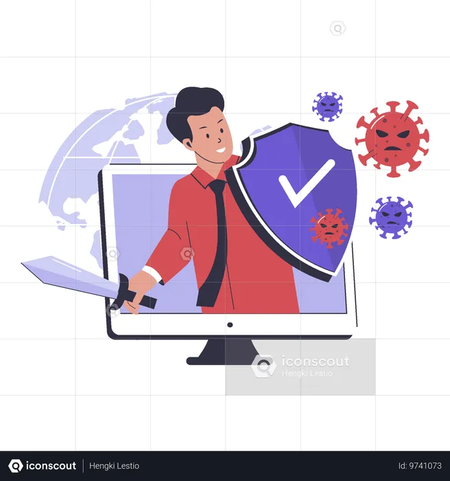 Antivirus computer  Illustration