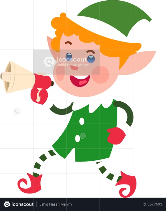 Duende navideño hacer anuncio  Ilustración