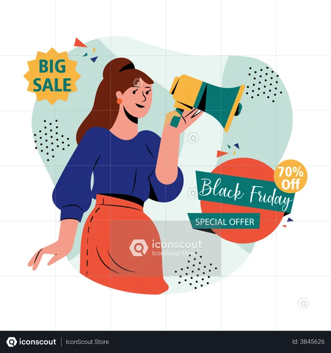 Anúncio de venda de sexta-feira negra  Ilustração