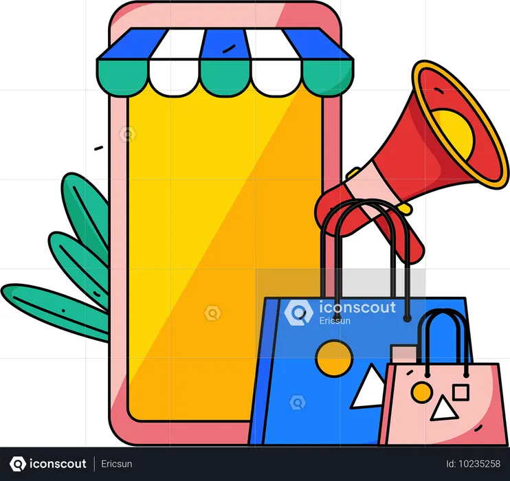 Anúncio de venda no site de compras  Ilustração