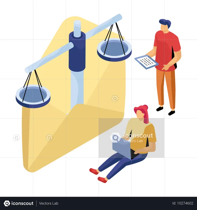 Rechtsanwälte, die rechtliche Hinweise erhalten  Illustration