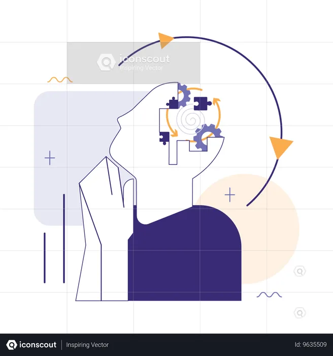 Anxiété et stress causés par trop de réflexion  Illustration