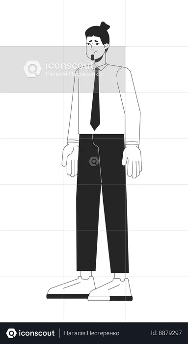 Anxious disturbed male office worker  Illustration