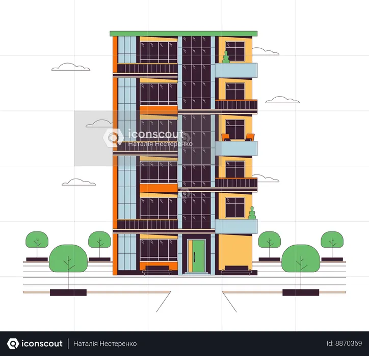 Apartamentos apartamento de vários andares  Illustration