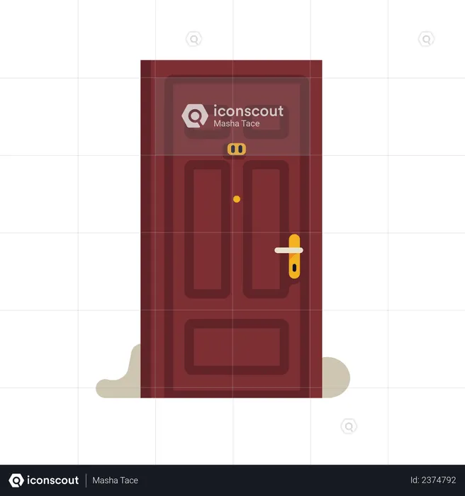 Apartment door design  Illustration