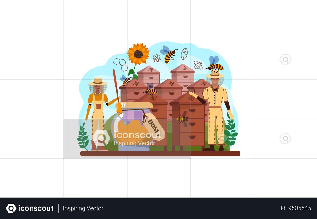 Apiculture farmer  Illustration