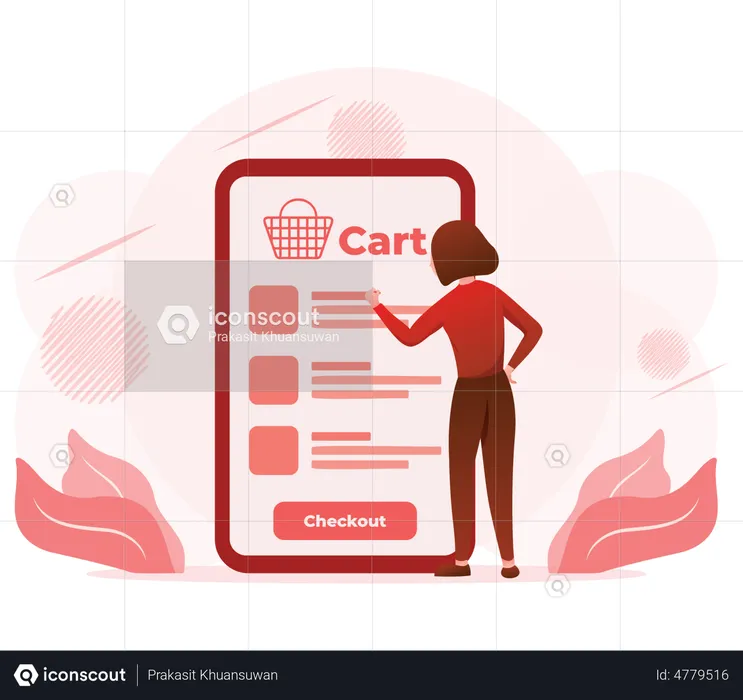 Aplicación de compras en línea  Ilustración