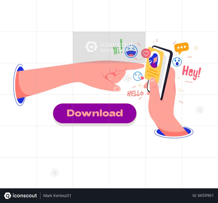 Aplicación de redes sociales  Ilustración