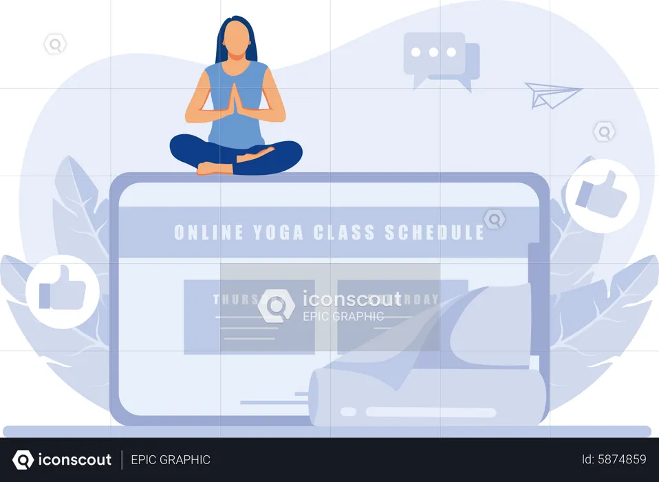 Aplicación de yoga  Ilustración