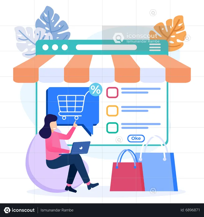 Aplicativo de compras on-line  Ilustração