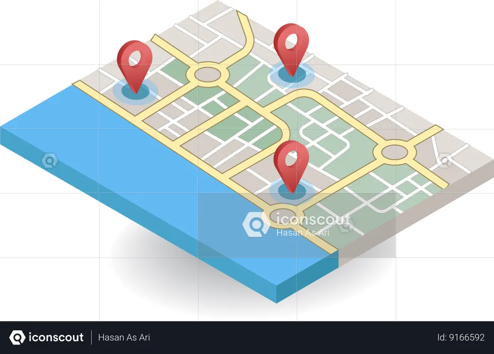 Aplicativo de mapa procurando localização 1  Ilustração