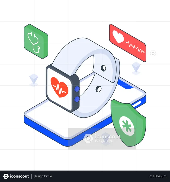 Aplicativo de monitoramento de saúde  Ilustração