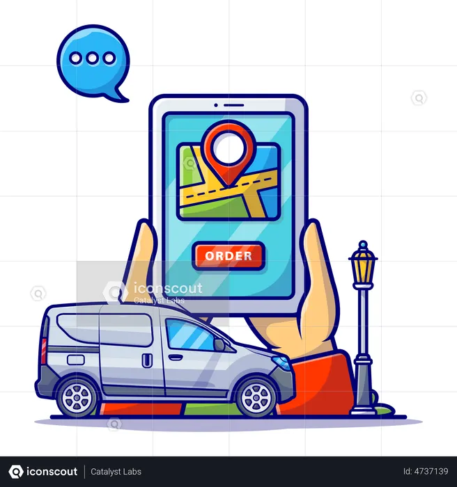 Aplicativo de reserva de táxi on-line  Ilustração