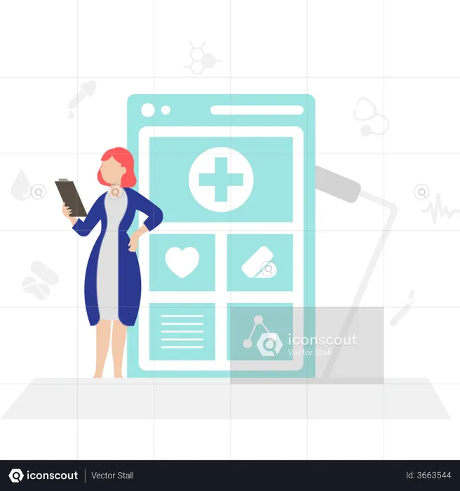 Aplicativo médico on-line  Ilustração