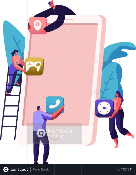 App Designer working on app ui  Illustration