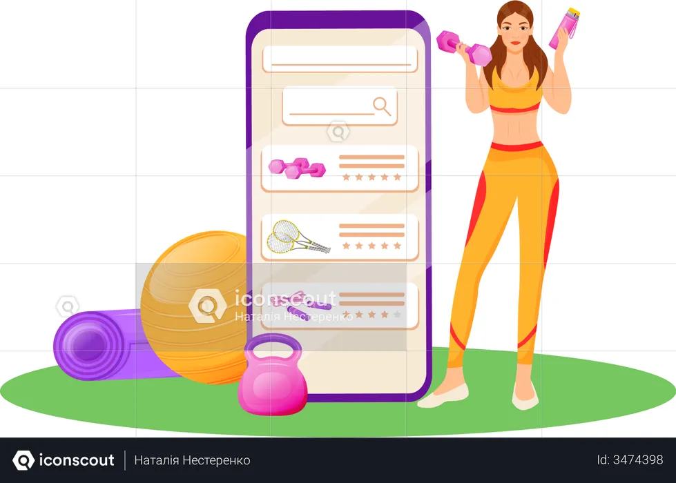 App for aerobics gear  Illustration