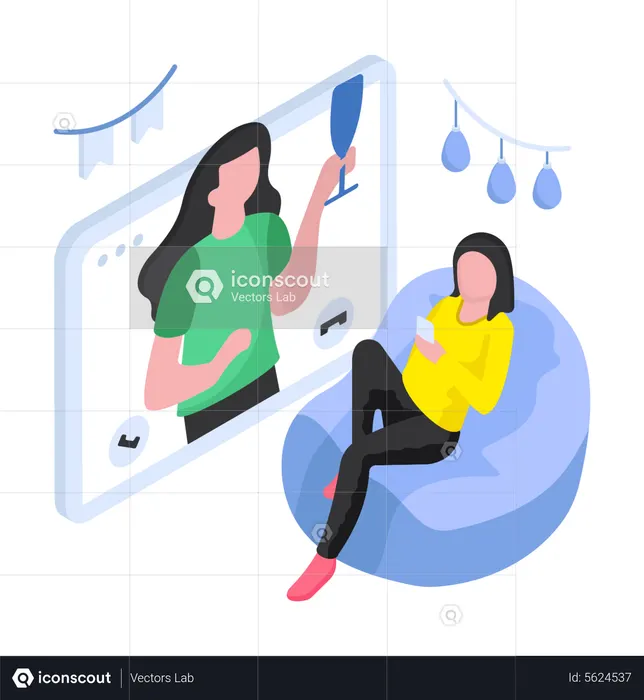 Appel vidéo du nouvel an  Illustration