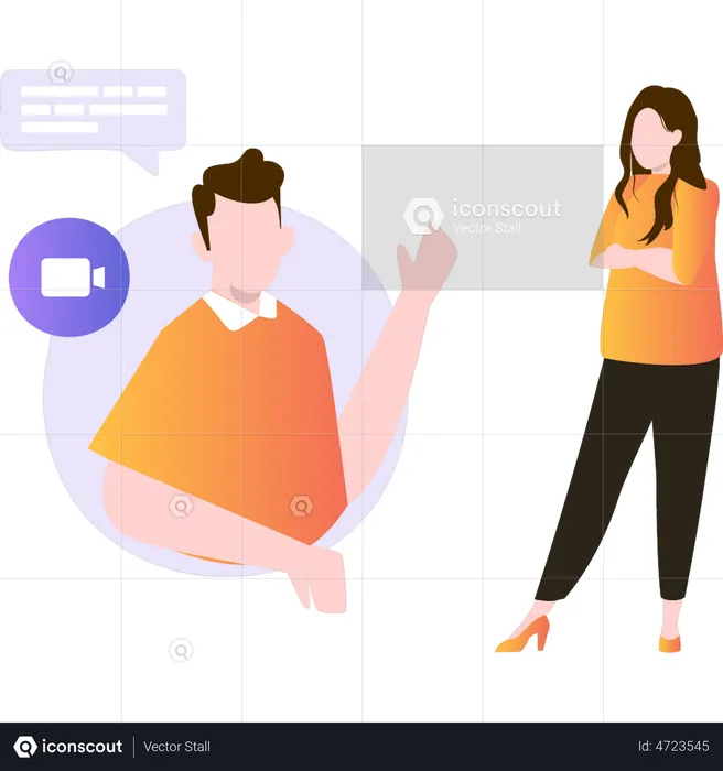 Appel vidéo en direct  Illustration