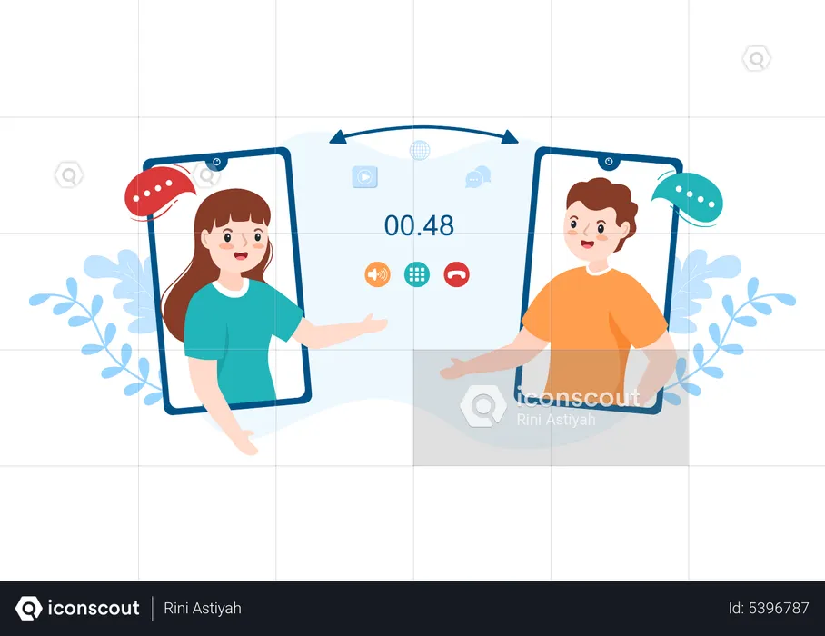 Appel vidéo sur Internet  Illustration
