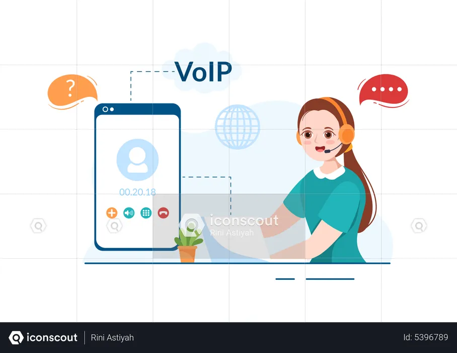 Appel vocal Internet  Illustration