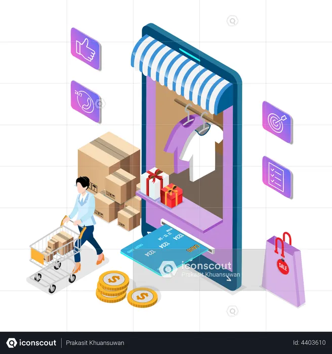 Application d'achat en ligne  Illustration