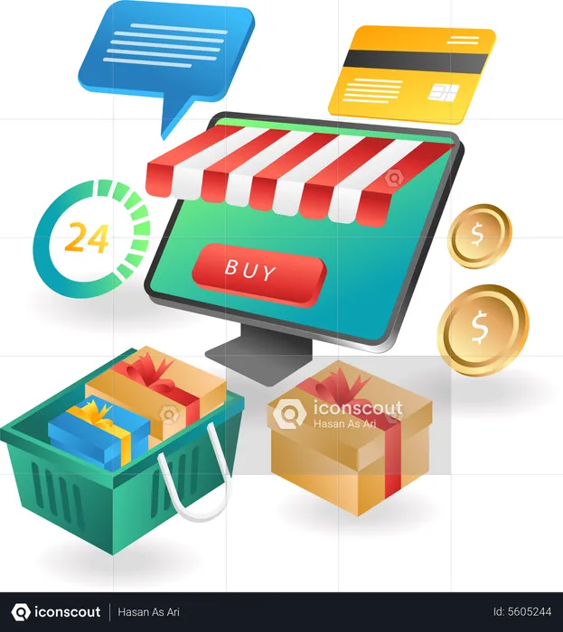 Web d'application de commerce électronique d'achats en ligne  Illustration