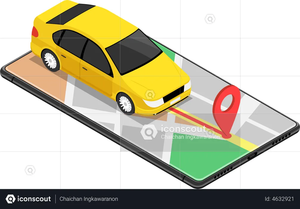 Application de navigation par carte GPS  Illustration