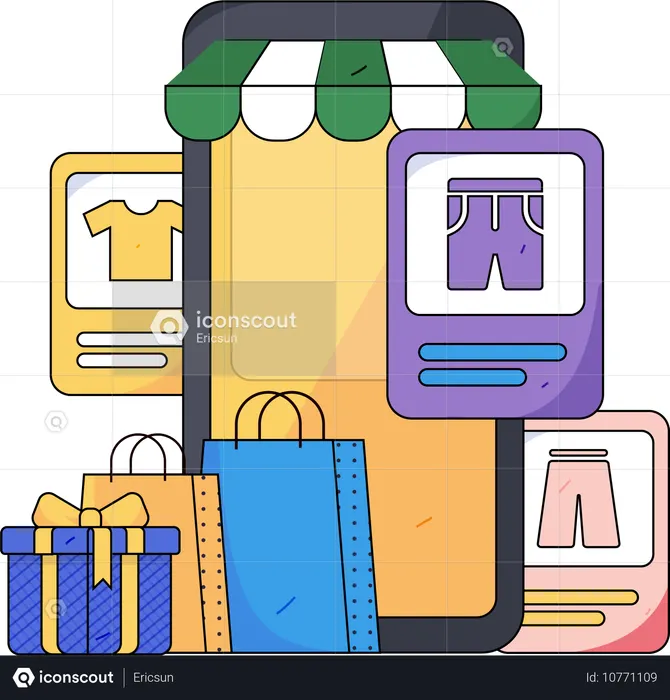 Application d'achat en ligne  Illustration