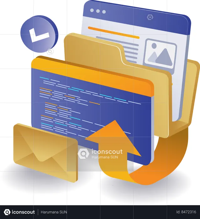 Application developer web folder data  Illustration
