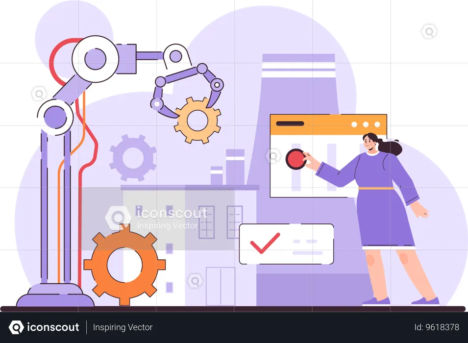 Application developer working on web settings  Illustration