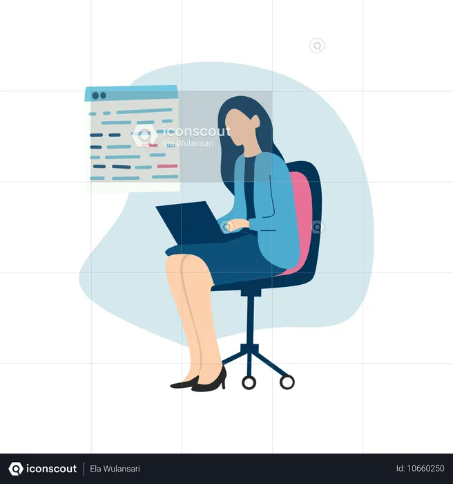 Application developer works on application website  Illustration