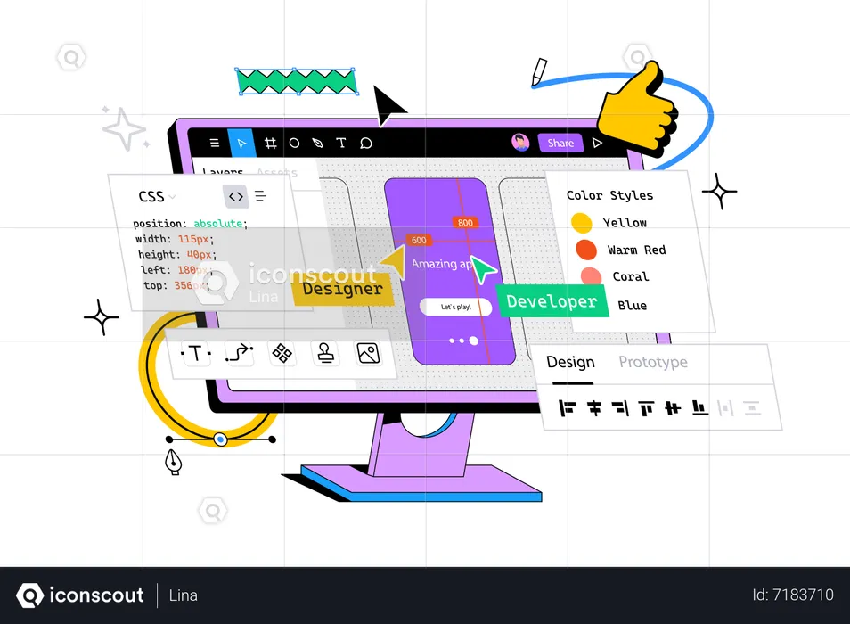 Application Web collaborative pour la conception d'interfaces  Illustration