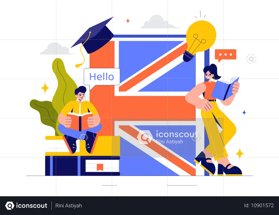 Apprentissage de l'anglais  Illustration