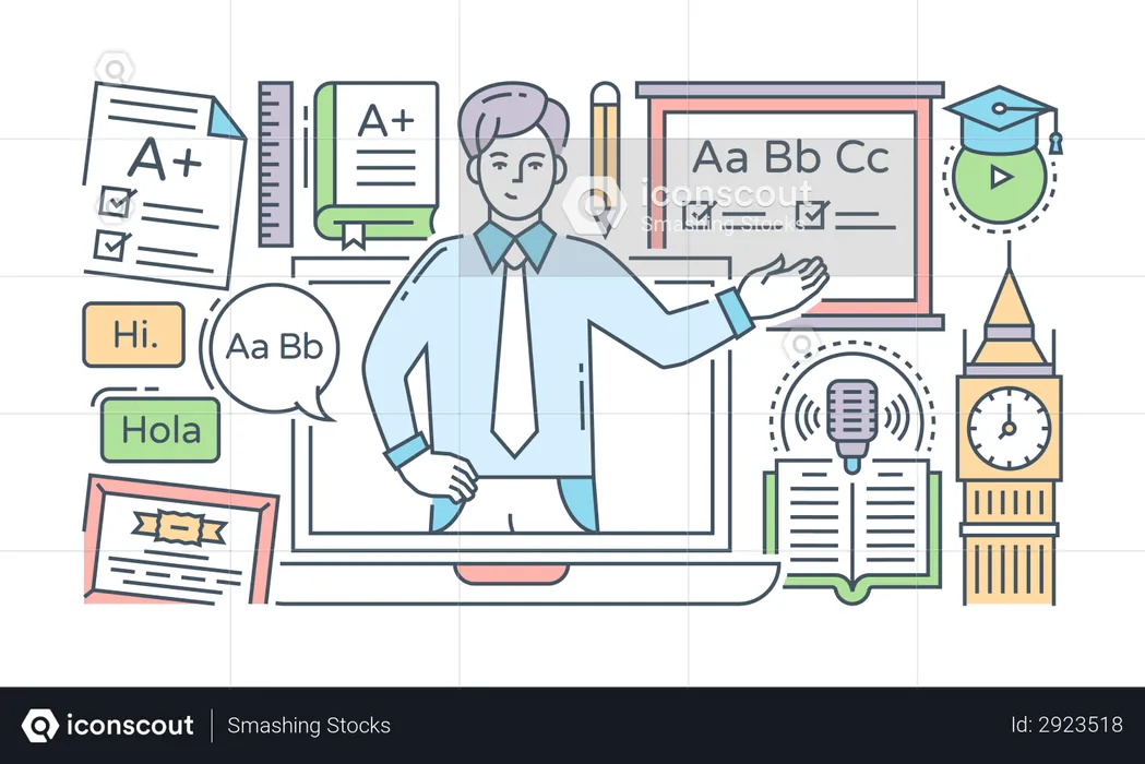 Apprendre une nouvelle langue  Illustration