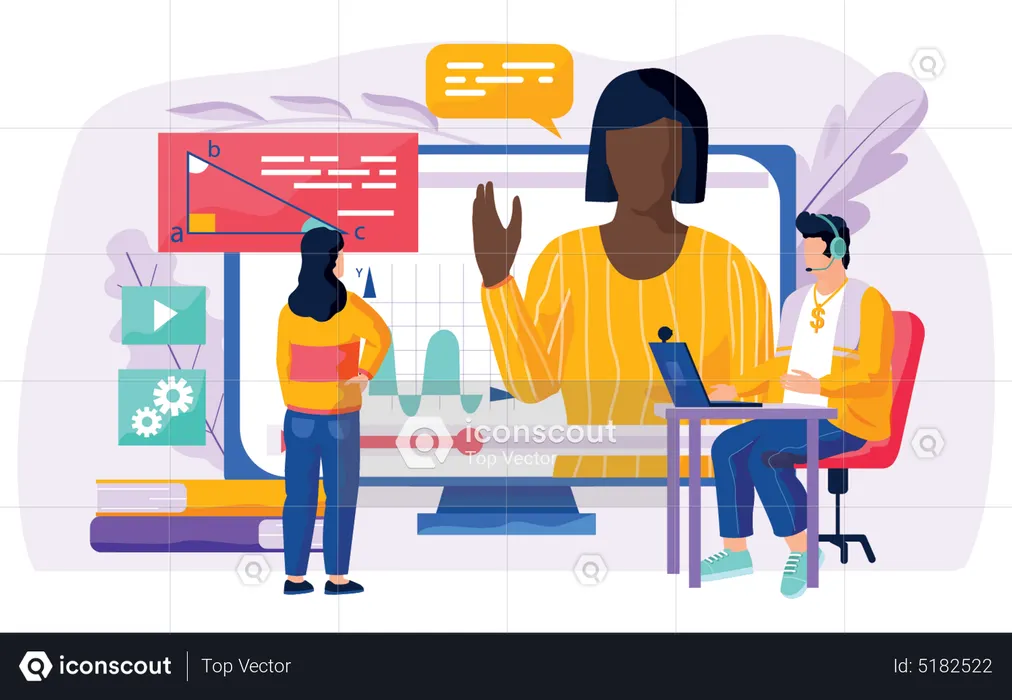Apprentissage en ligne  Illustration