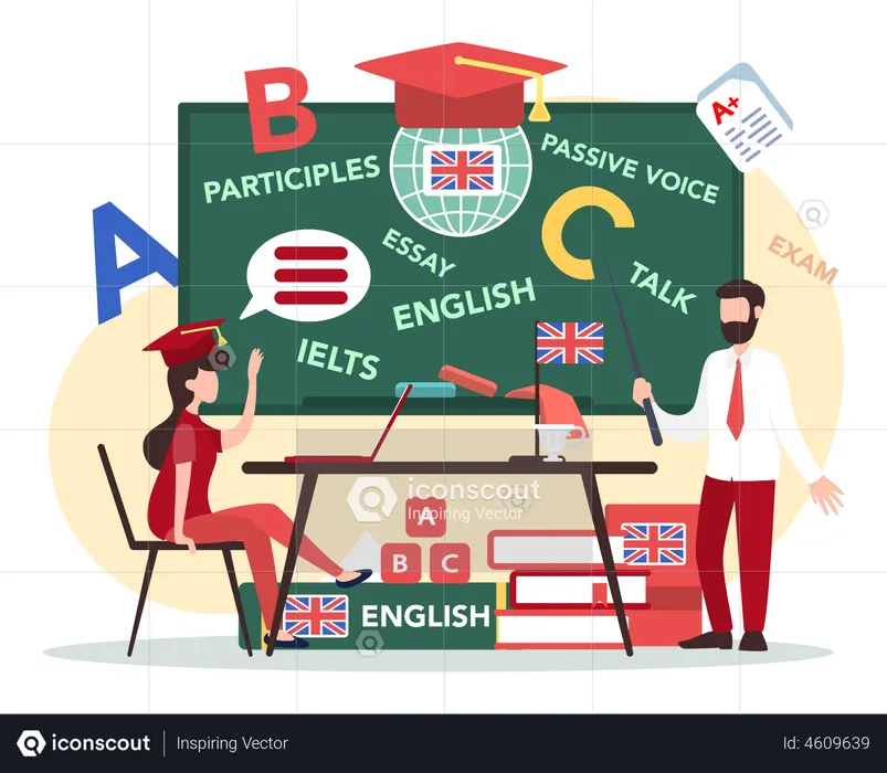 Aprenda inglês on-line  Ilustração