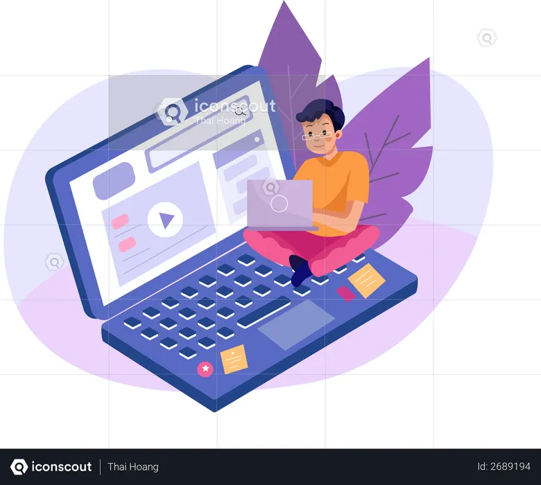 Aprender en línea  Ilustración